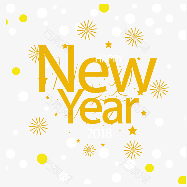 矢量新年快乐字母