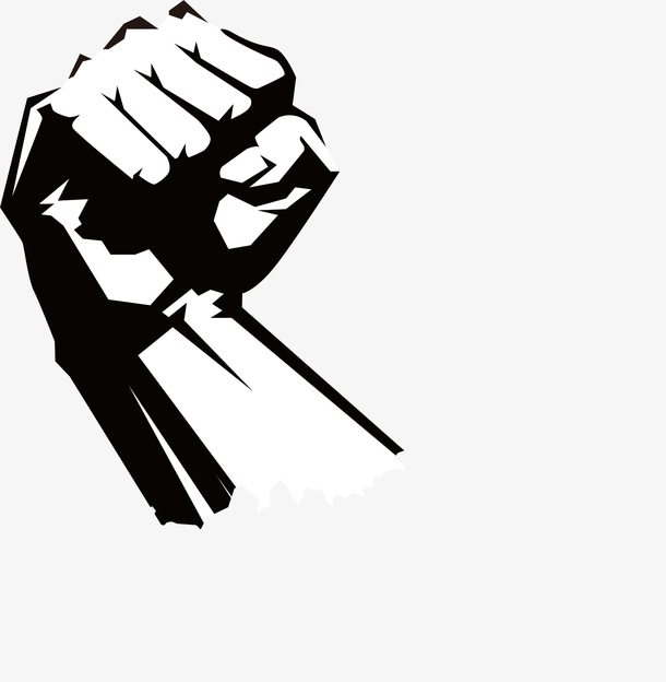 矢量图手绘卡通形象男士拳头