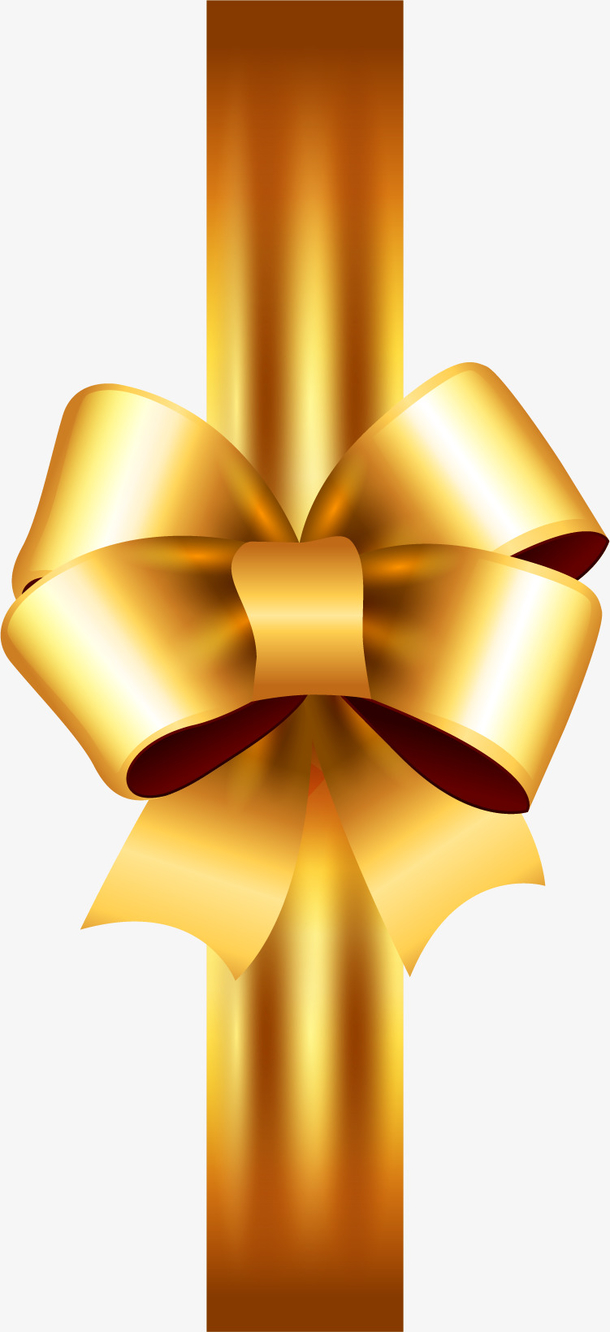 矢量手绘金色包装蝴蝶结