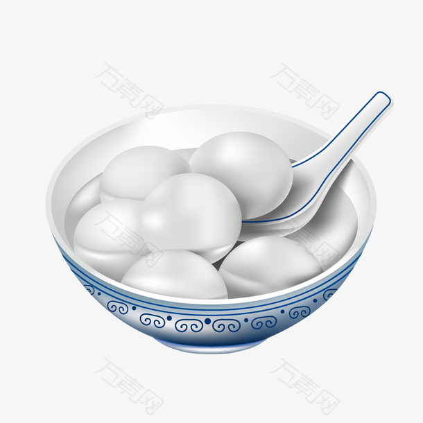 吃元宵矢量素材图案
