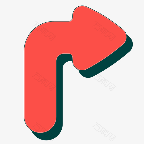 彩色创意红色折线箭头矢量素材