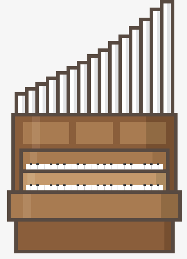 递减的矢量白色管风琴