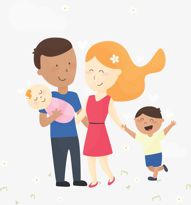 幸福四口人家庭日