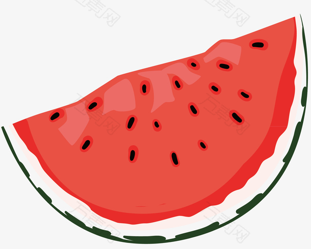 手绘西瓜切面美味
