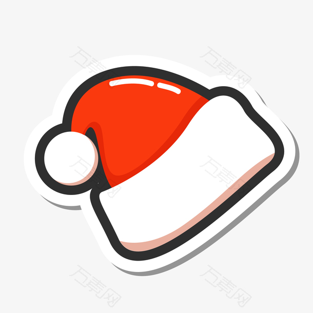 卡通圣诞节的帽子贴纸设计