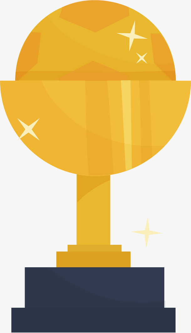 手绘足球运动冠军奖杯图标矢量素