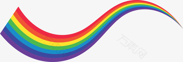 可爱卡通波浪彩虹