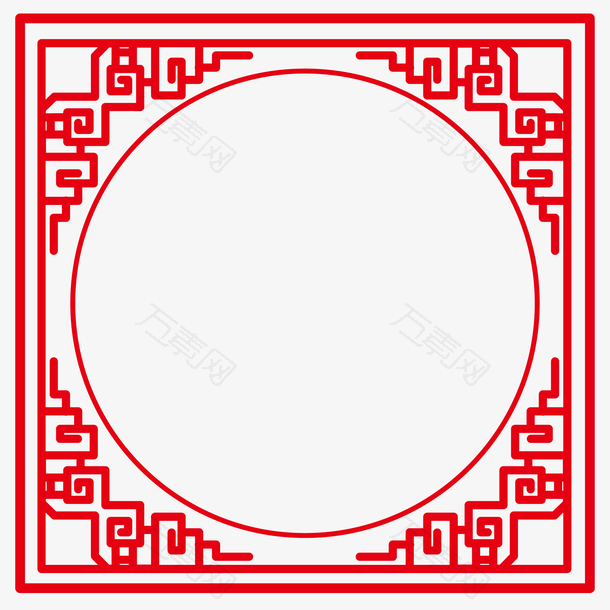 矢量红色中国风边框纹理