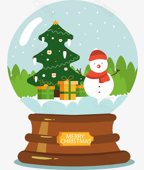 可爱雪人圣诞节水晶球
