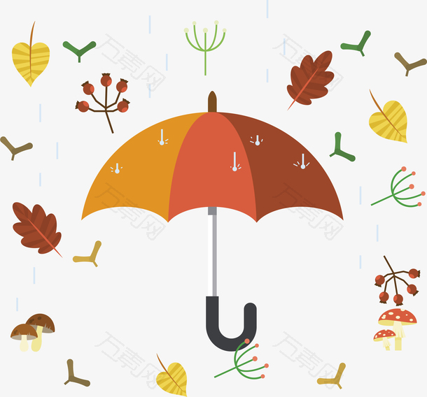 秋天里的雨伞
