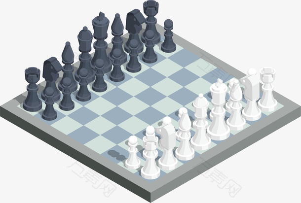 矢量图黑白国际象棋
