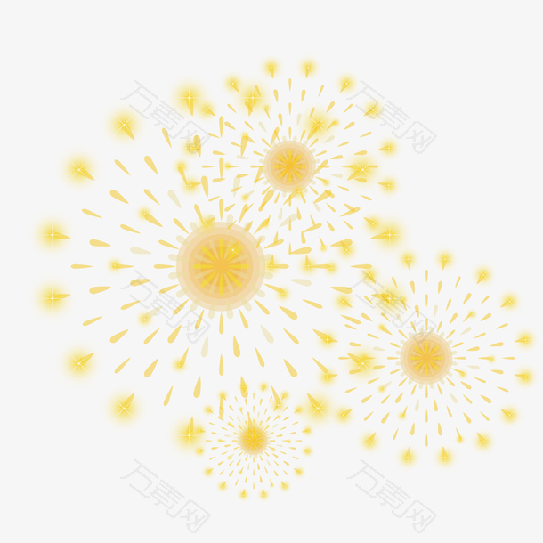 金色烟花矢量装饰