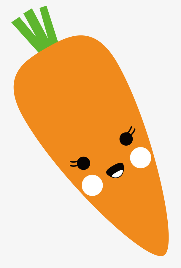 一个黄色的卡通的胡萝卜