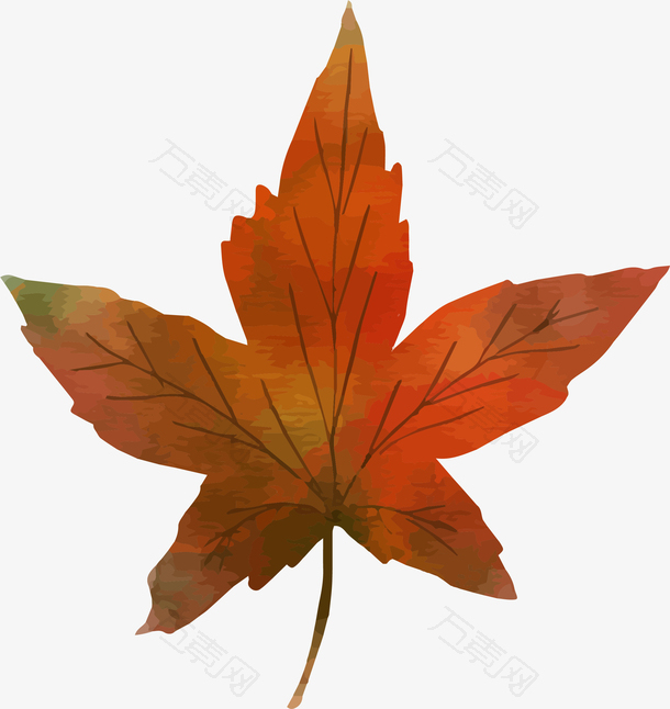 创意立秋森林枫叶装饰插画