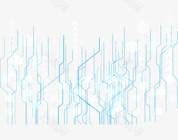 手绘5G光效线条插画装饰