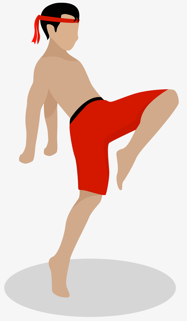 高抬腿矢量卡通泰拳