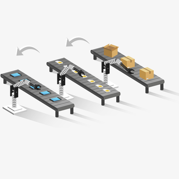 智能手机加工流水线插画