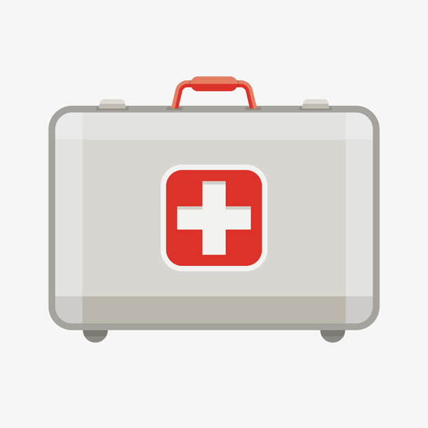 矢量卡通手绘红十字医疗箱免抠图