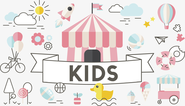 粉红色卡通儿童乐园