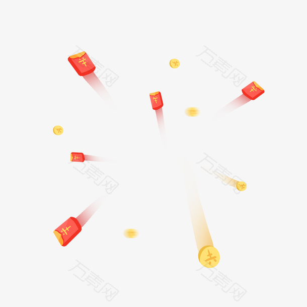 红包与金币向四方扩散