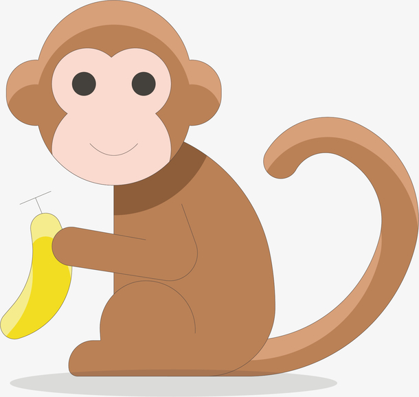 矢量图吃香蕉的猴子