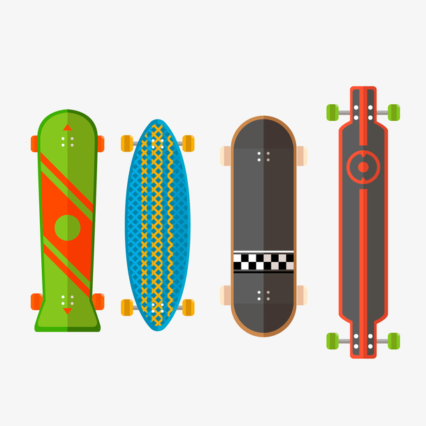 时尚滑板设计矢量图