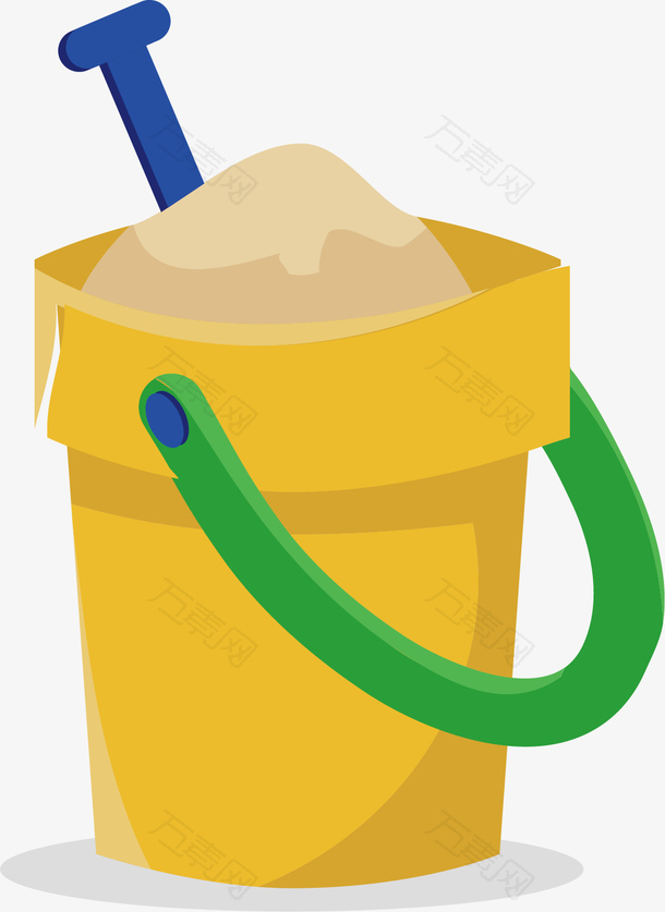 矢量图装沙的小桶