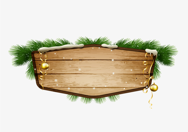 圣诞节木质广告牌设计素材