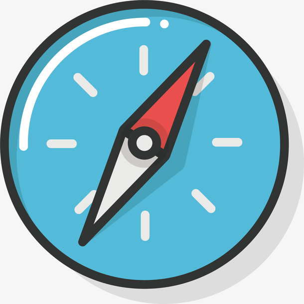 矢量彩色卡通指南针png元素素材图片下载-万素网