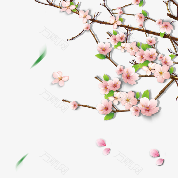 清明节水墨风桃花