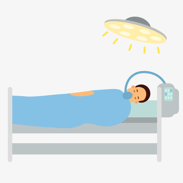 卡通人物手术台上的病人素材