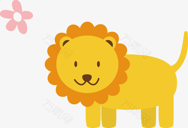 手绘卡通狮子矢量素材