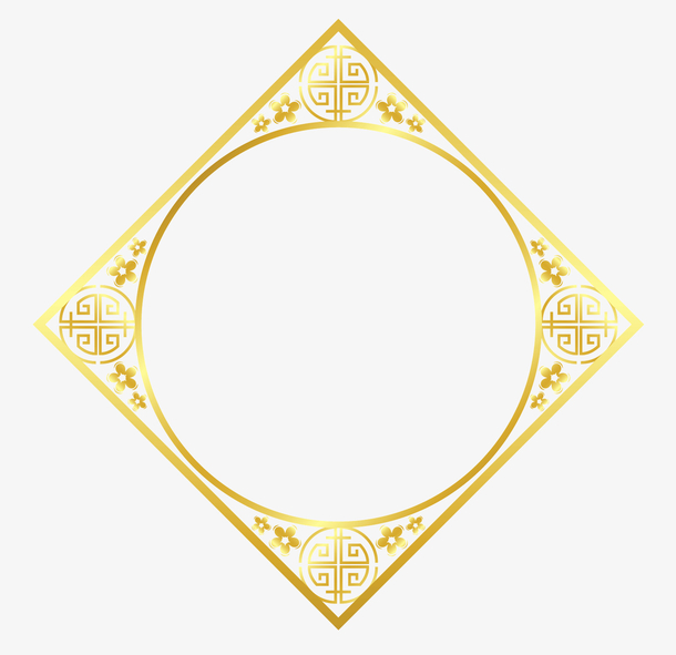 中式梅花中国风精美金色边框