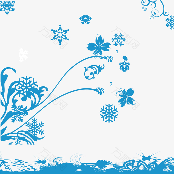雪花元素背景矢量素材