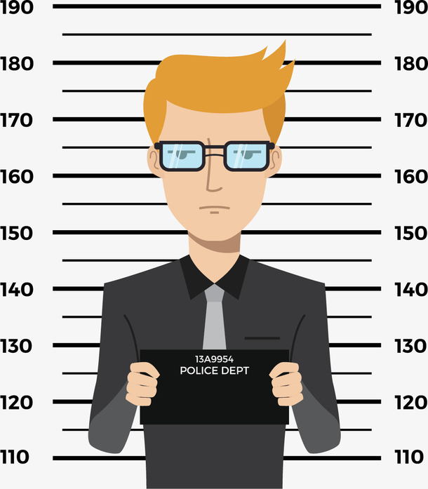 经济罪犯矢量卡通风格