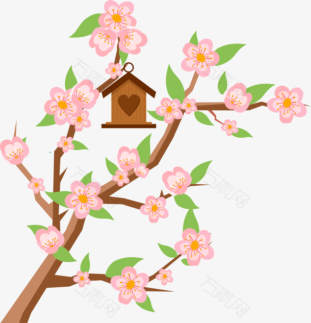 卡通手绘樱花梅花装饰