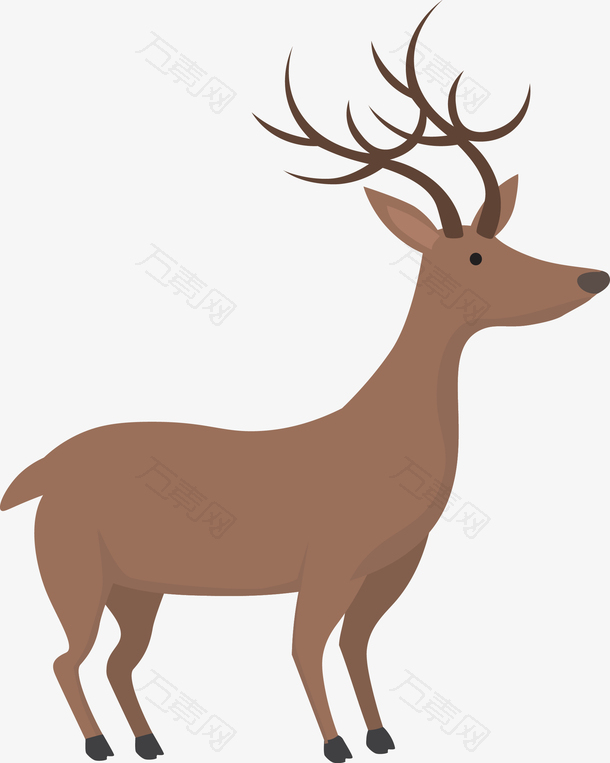 可爱卡通的小鹿矢量图