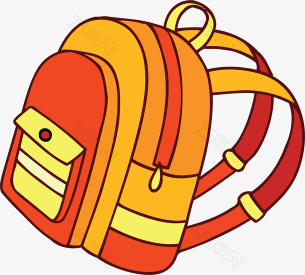 橘色卡通书包双肩包