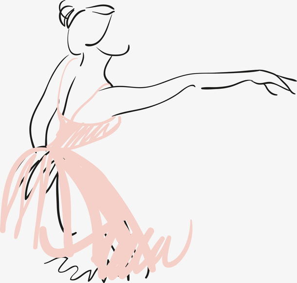 跳舞少女手绘矢量免抠素材