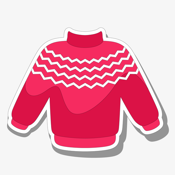 红色毛衣贴纸设计
