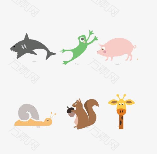 可爱动物免扣素材