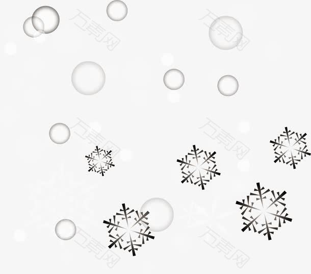 雪花飘雪矢量漫天飞雪素材