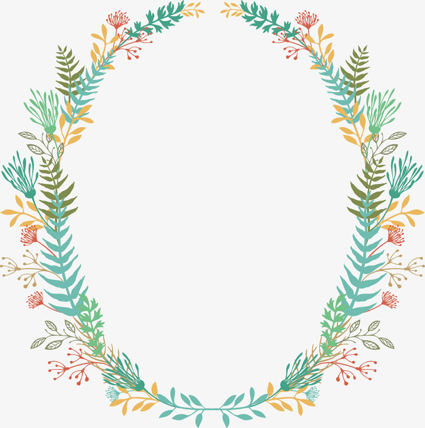 小清新彩色树枝边框