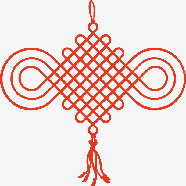 中国风中国结线条花纹