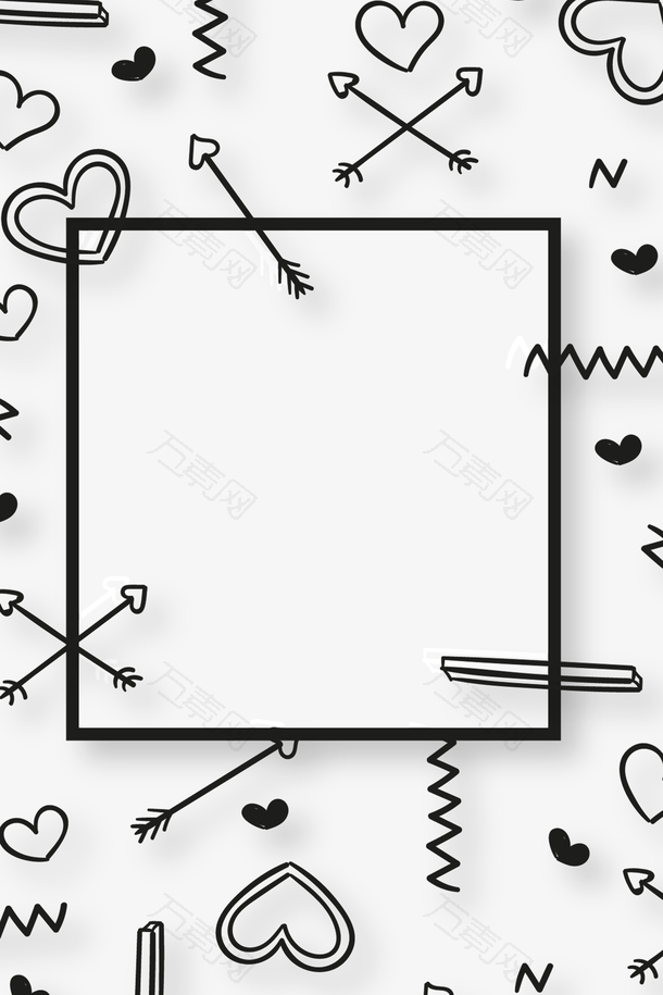 314白色情人节爱心边框