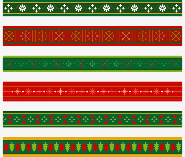 矢量手绘圣诞风格分割线