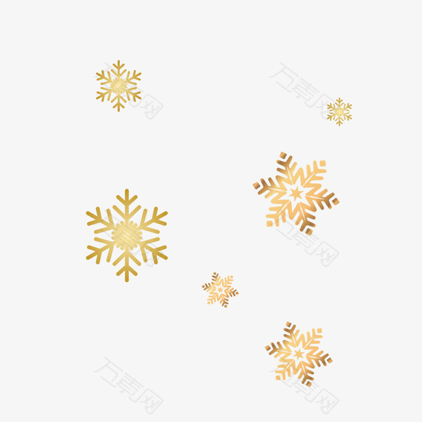 圣诞金色雪花素材