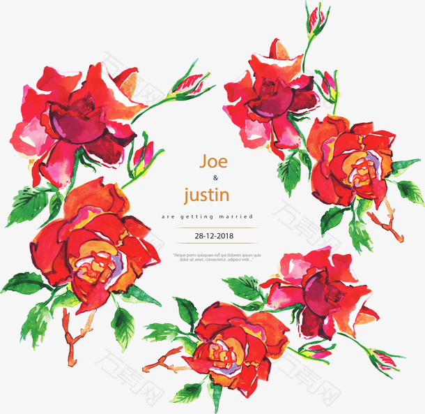 火红玫瑰婚礼请帖