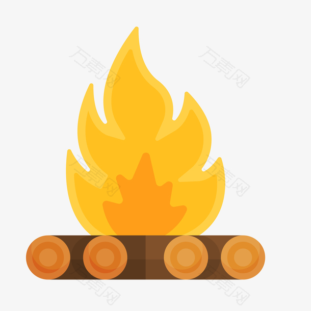 扁平化野营篝火设计