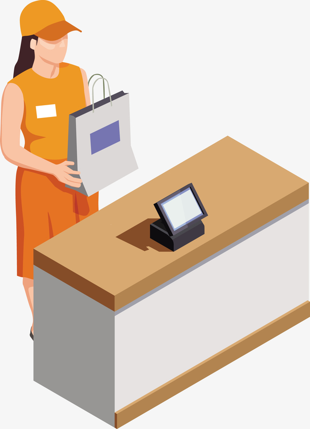 一个矢量购物收银台